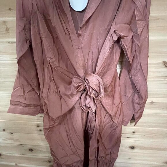 Pink Wrap Tie Dress Just - Picture 6 of 6